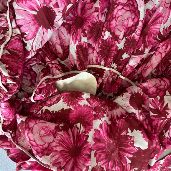 Cara Cara Mattera Floral One Shoulder Maxi Dress Pink Enchanted Tie Sz 4 w/ tags - Picture 8 of 11